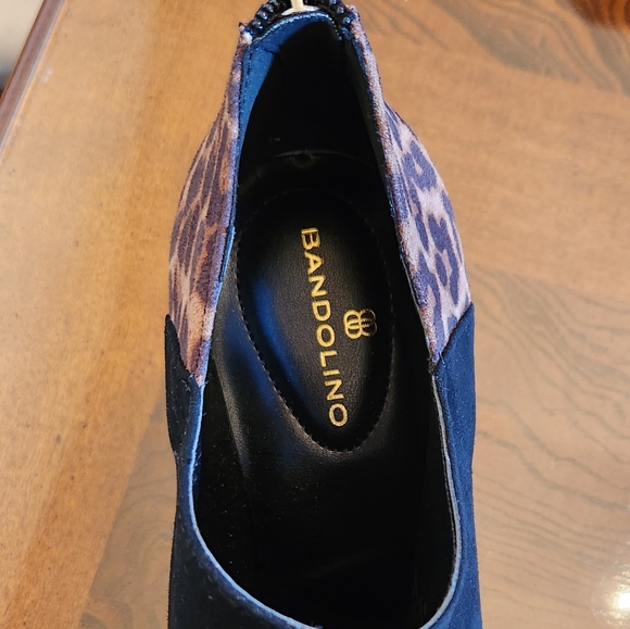 Bandolino Black and Leopard High Heeled Booties - Picture 2 of 3